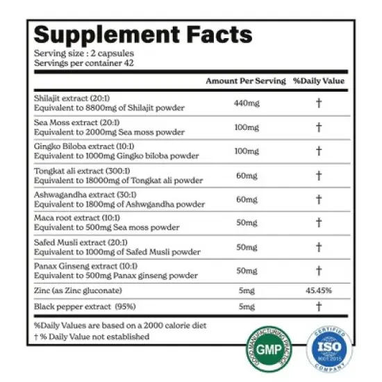 Better Alt Shilajit Advance Capsules - Energy Supplement with Himalayan Shilajit & Sea Moss - 42ct image {5}