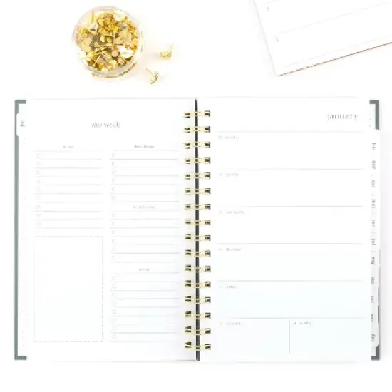 Sugar Paper Essentials 8.5"x6.5" 2026 Small Planner Green Badge image {6}