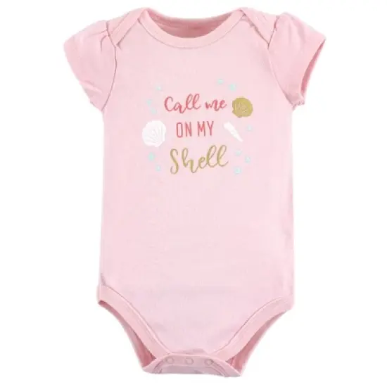 Little Treasure Baby Girl Cotton Bodysuits 3pk, Sea Shells image {1}