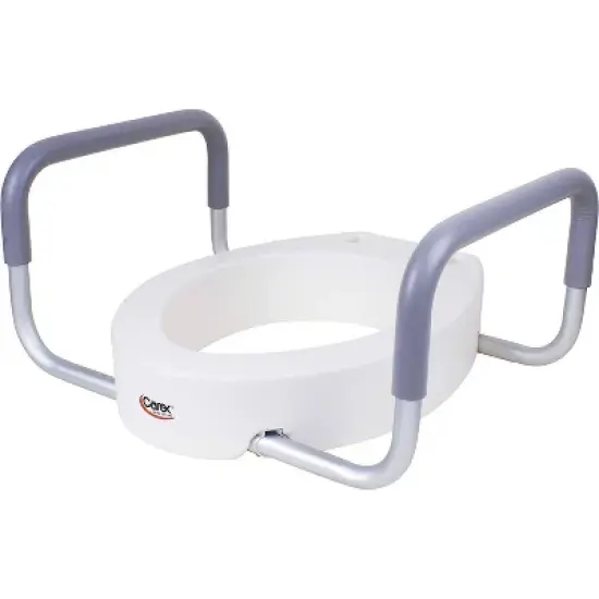 Carex Toilet Seat Elevator With Handles - For Standard Toilet Seats - White image {2}