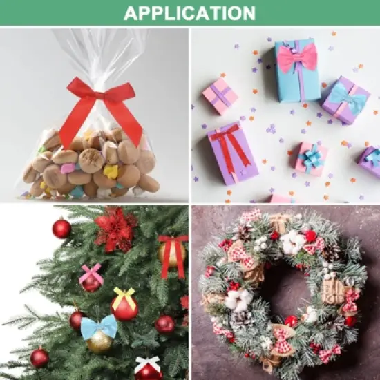 Unique Bargains Polyester Multipurpose Use Durable Flexible Gift Wrap Bows 50 Pcs image {4}