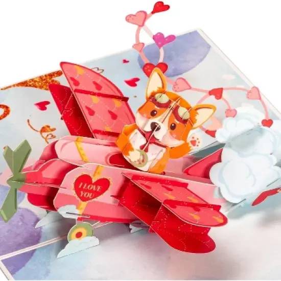 Frndly by Paper Love 3D Dog Biplane Pop Up Card,  For All Occasion - Handcrafted 100% Recycled and Eco-Friendly, 8" x 6" Cover image {7}