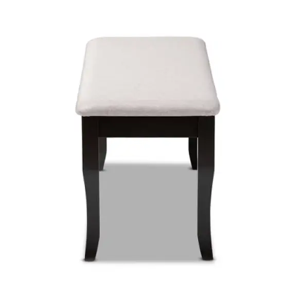 Cornelie Fabric Upholstered Wood Dining Bench - Baxton Studio image {2}