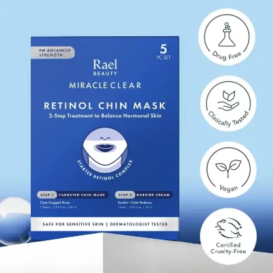 Rael Beauty Miracle Clear Retinol Chin Masks - 5ct image {6}
