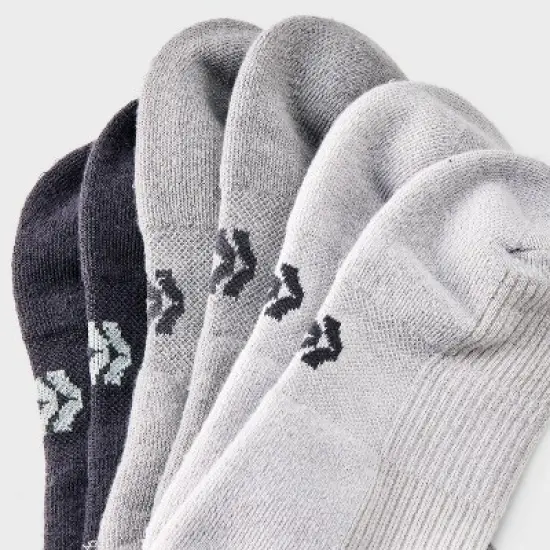 Men's 3pk Quarter Crew Socks - All In Motion&trade; Gray 6-12 image {2}