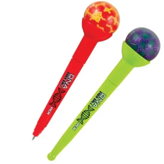 Squishy Top DNA Cosmic Boba Pens (4 Pack) - Fidget Fun Design, Black Ink image {1}