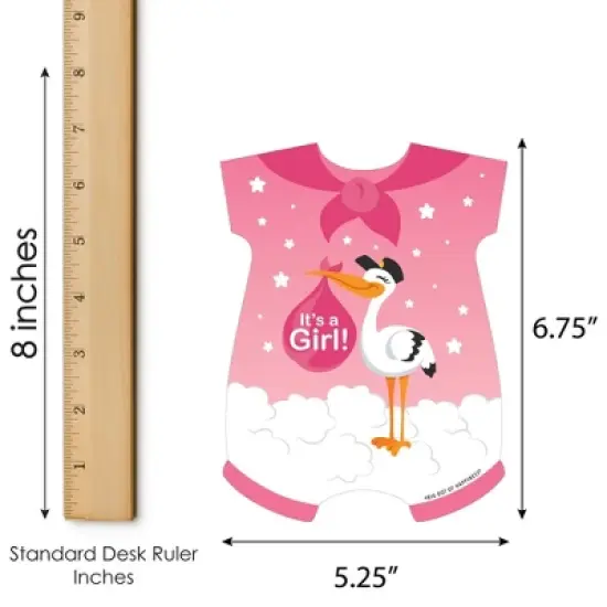 Big Dot of Happiness Girl Special Delivery - Picture Bingo Cards and Markers - It&rsquo;s A Girl Stork Baby Shower Shaped Bingo Game - Set of 18 image {3}