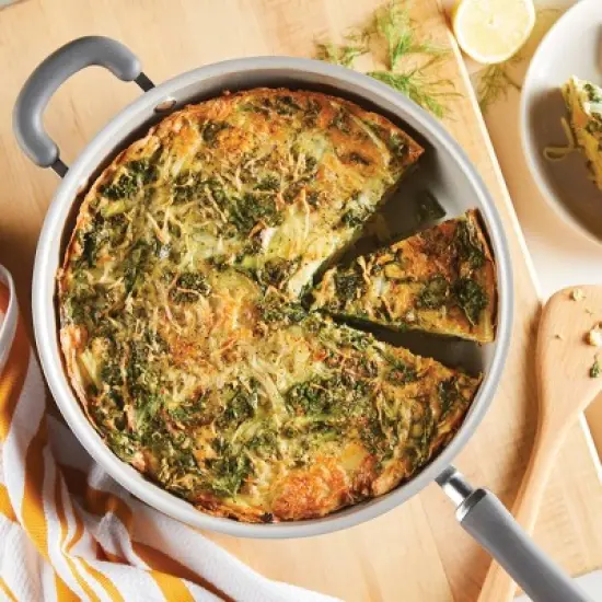 Rachael Ray Create Delicious 12.5" Aluminum Nonstick Deep Skillet Gray image {2}