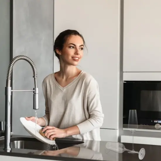 Berkware Tall Champagne Flutes with Gold Tone Rim - 8.1oz image {5}