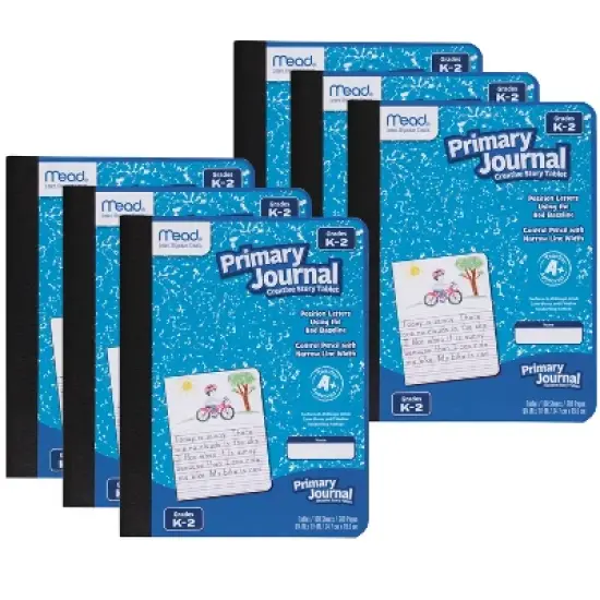 Mead Primary Journal Half Page Ruled, 100 Sheets Per Book, Pack of 6 image {5}