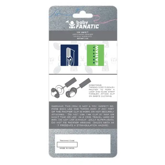 BabyFanatic Officially Licensed Unisex Pacifier Clip 2-Pack - NFL Seattle Seahawks - Officially Licensed Baby Apparel image {3}