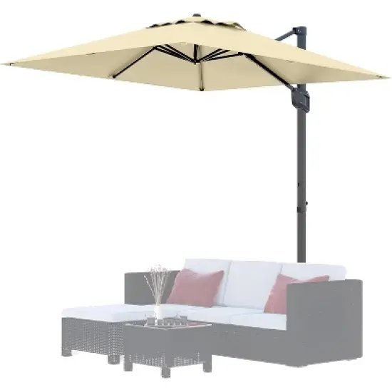 10' x 10' Extra Large Square Cantilever Umbrella - UV Protection, Adjustable Tilt, Sturdy Base, Easy Assembly, and Weather-Resistant Fabric. image {6}