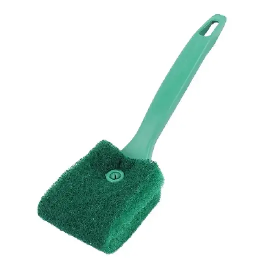 Unique Bargains Plastic Handle Aquarium  Glass Sponge Clean Brush Scrubber Cleaner Green image {4}