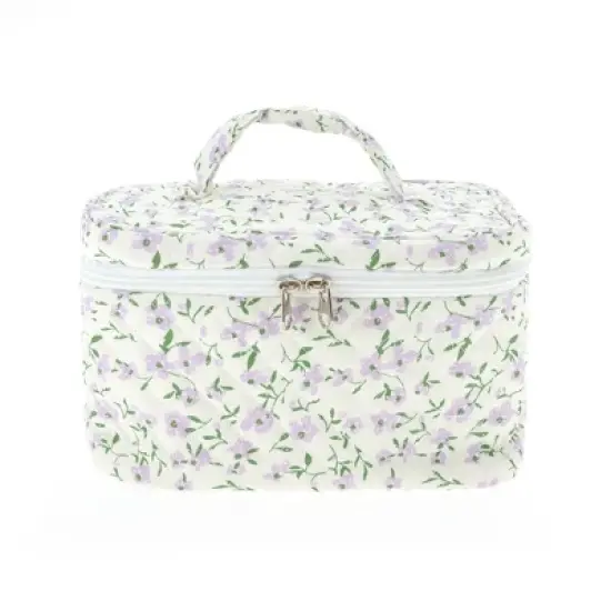 Unique Bargains Large Floral Print Makeup Bag 1 Pc image {5}