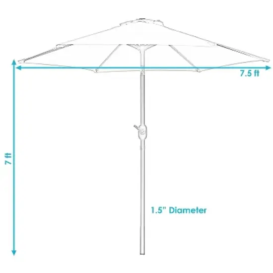Sunnydaze Outdoor Aluminum Patio Table Umbrella with Polyester Canopy and Push Button Tilt and Crank image {6}