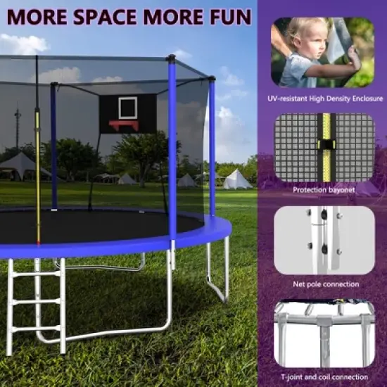 ORRD 14FT Trampoline ,Sports Fitness Trampolines with Enclosure Net, Recreational Trampolines for Outdoor Indoor image {7}