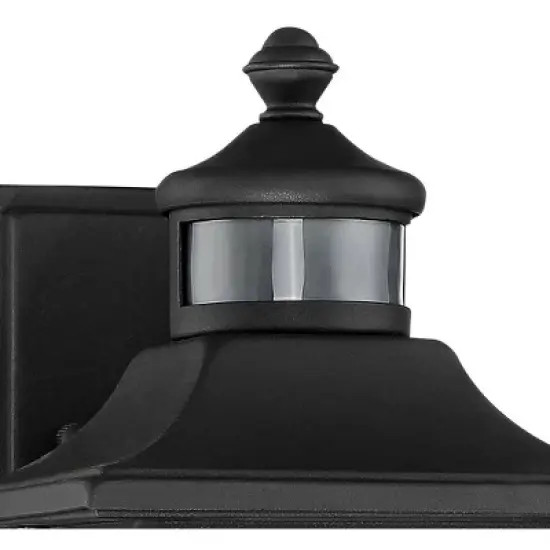 John Timberland Moray Bay Mission Outdoor Wall Light Fixture Black Motion Sensor Dusk to Dawn 11 1/2" Seedy Glass for Post Exterior Barn Deck House image {3}
