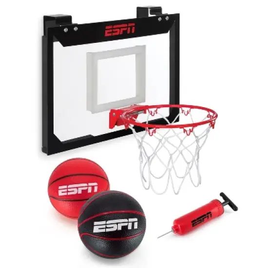 ESPN Mini Basketball Hoop, Over The Door Basketball Hoop Includes 2 Mini Basketballs and Pump &ndash; Black (ES-BK222.EEV24) image {5}