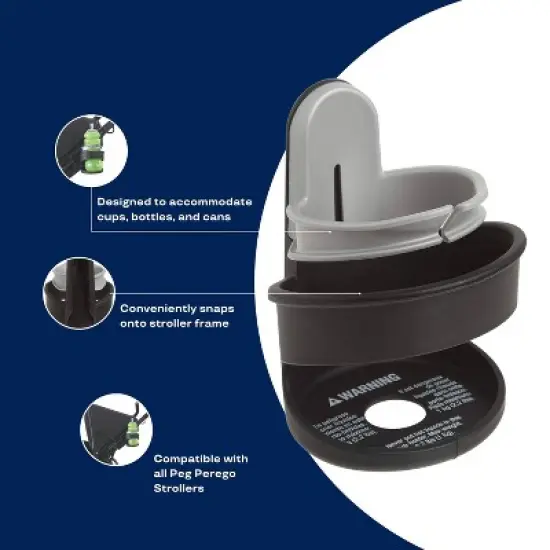 Peg Perego Stroller Cup Holder - Gray image {2}