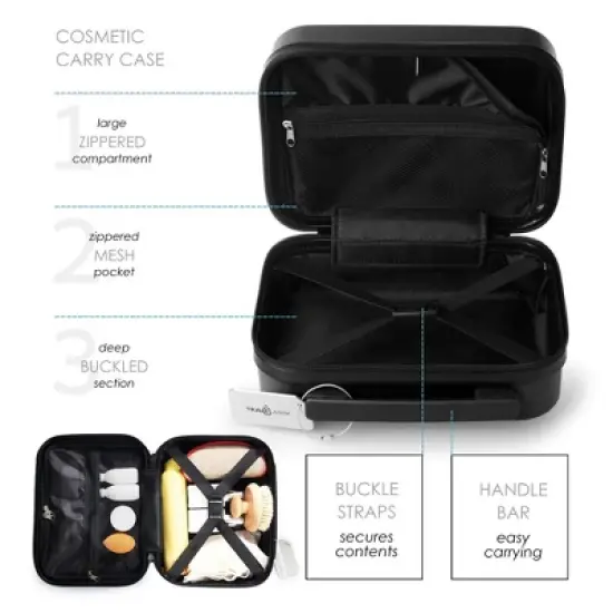 TravelArim 22" Airline Approved Hard-shell Carry On Luggage with Attachable Cosmetic Case image {5}