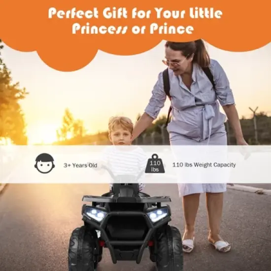 Costway 12V Kids Electric 4-Wheeler ATV Quad 2 Speeds Ride On Car w/MP3&LED Lights image {3}