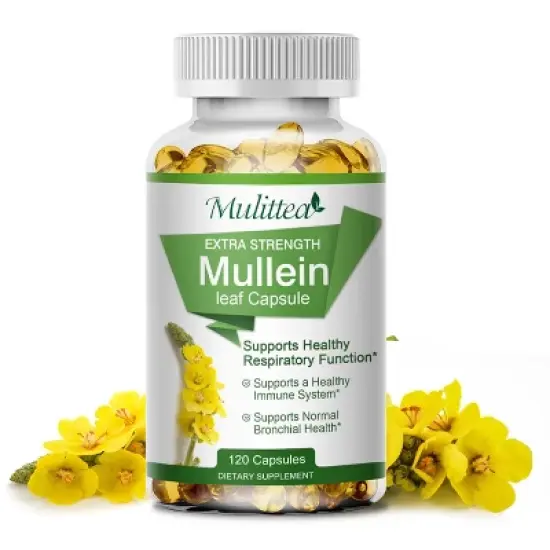 Mulittea Mullein Leaf Capsules Herbal Supplement Supports Respiratory Function Health,120 Count image {6}