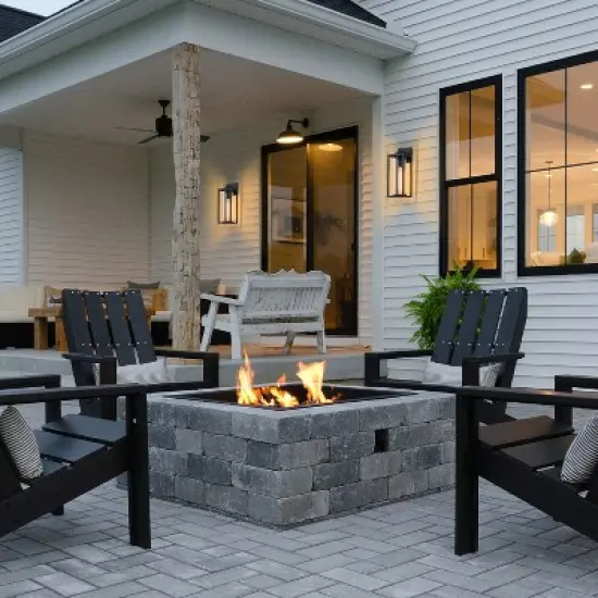 C Cattleya 2 Pack Matte Black Outdoor Wall Light with Cylinder Clear Glass Shade image {4}