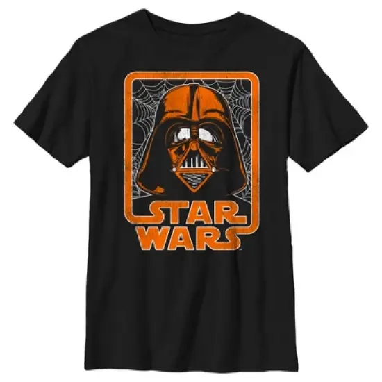 Boy's Star Wars Halloween Darth Vader Spooky Spider Webs Logo T-Shirt image {4}
