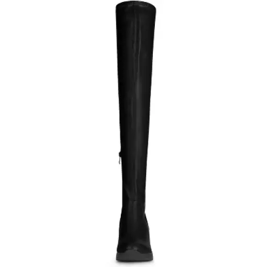 Allegra K Women's Platform Wedge Chunky Heels Over the Knee Thigh High Boots image {2}