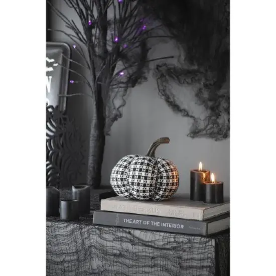 Fabric Plaid Pumpkin Decor, for Holiday Halloween Decoration image {6}