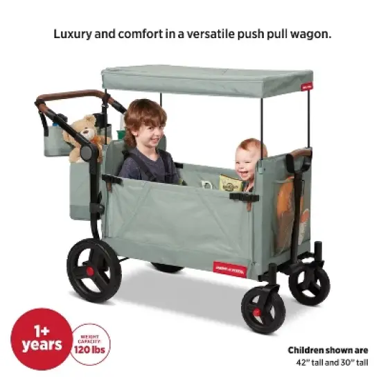 Radio Flyer Atlas Kid and Cargo Stroller Wagon - Sage image {3}