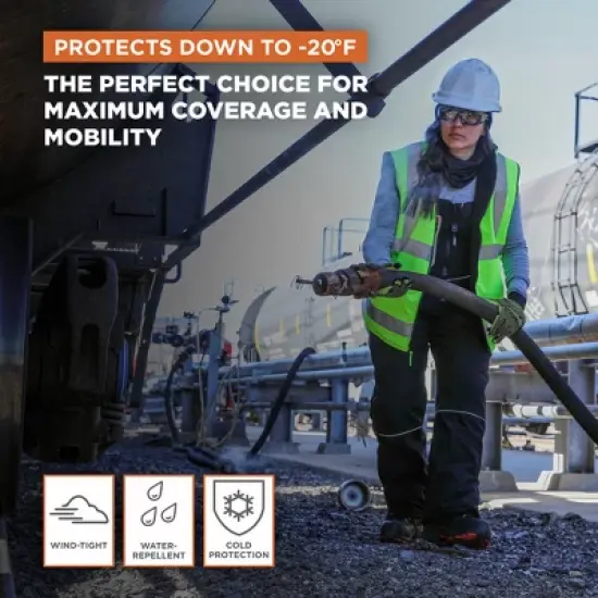 RefrigiWear Women's Insulated Softshell Bib Overalls with Reflective Piping image {3}