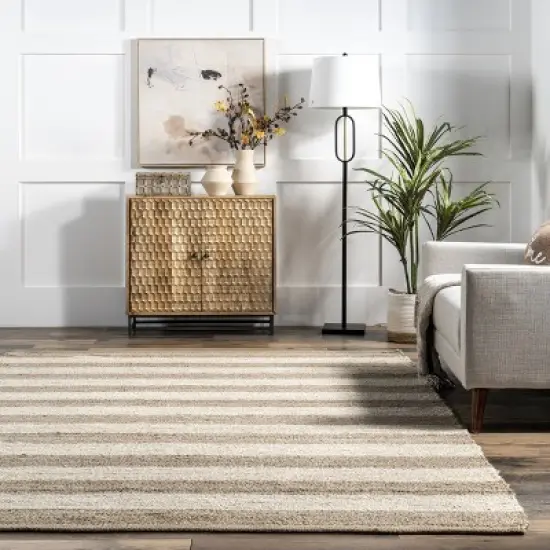 nuLOOM Flatweave Alisia Stripes Jute Area Rug image {7}