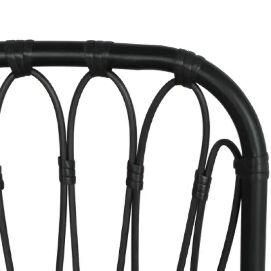 PE Wicker Patio Accent Chair Set Of 2,Modern Armless Chair With Washable Cushion And Petal-shaped Back,Outdoor Furniture -Maison Boucle image {6}