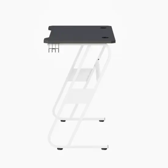 BlackArc Gaming Desk - Laminate Top - "S" Shaped Steel Frame - Detachable Cupholder/Headphone Hook-2 Cable Management Holes image {6}