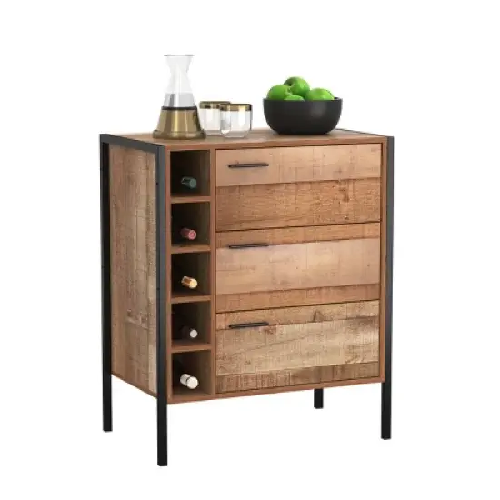 Loft & Luv Montana Bar Cabinet Rustic Wood - Atlantic image {3}