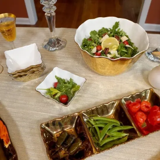 Certified International Set of 4 Gold Coast Square Snack Bowl image {4}