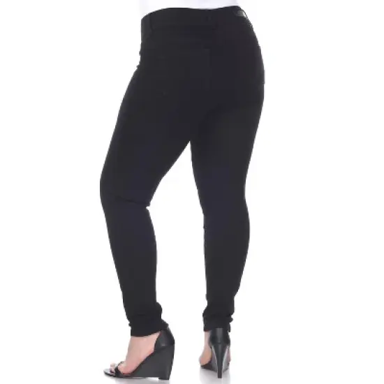 Women's Plus Size Super Stretch Black Denim - White Mark image {2}