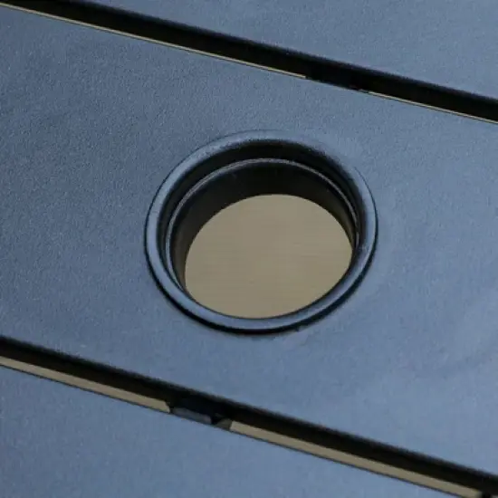 7pc Outdoor Dining Set with 7 Position Adjustable Folding Chairs & Metal Rectangle Table with Umbrella Hole - Captiva Designs image {3}