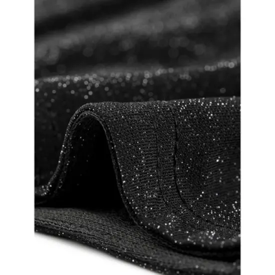 Agnes Orinda Women's Plus Size Long Sleeve V Neck Zipper Split Hem Sequin Ruched Pencil Bodycon Dress image {4}