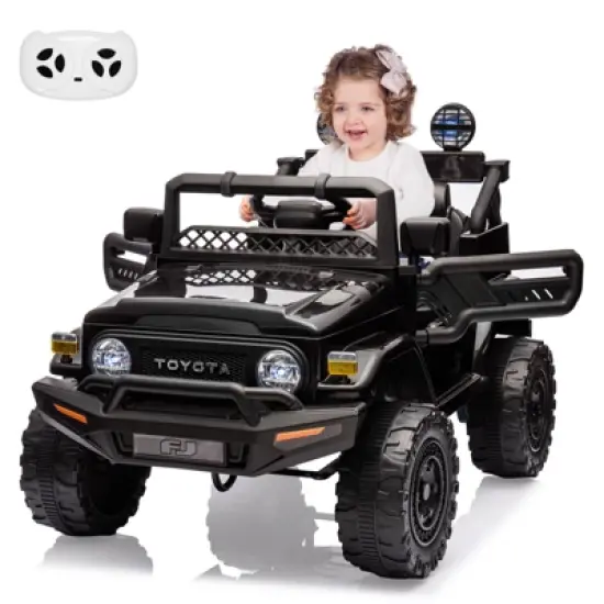 Electric Car, Licensed Toyota 12V Ride-On Car, for Kids with RC, Music, LED Lights, Double Doors, Safety Belt image {4}