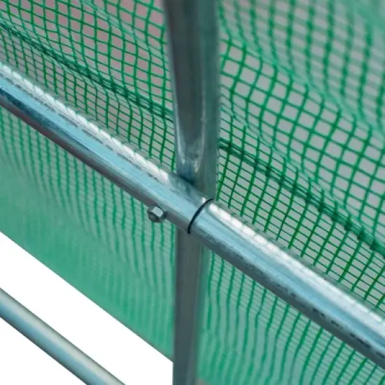 Outsunny 26' x 10' x 7' Outdoor Walk-In Tunnel Greenhouse with Roll-up Windows & Zippered Door, Steel Frame, & PE Cover image {4}