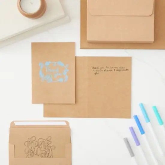 Best Paper Greetings 50 Pack Blank A7 Kraft Paper Cards and Envelopes, All Occasion 5x7 Note Cards for Invitations, Open When Letters image {2}