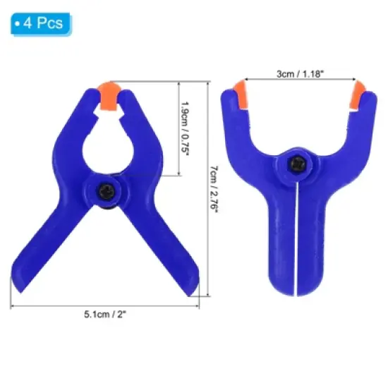 Unique Bargains Plastic Flexible Anti-slip DIY Project Craft Spring Clamps 4 Pcs image {1}