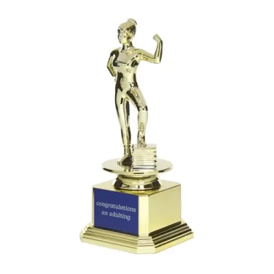 Congrats on Adulting Unweighted Trophy: Gold Figurine for Birthday or Grad by Paper Riot Co. image {1}