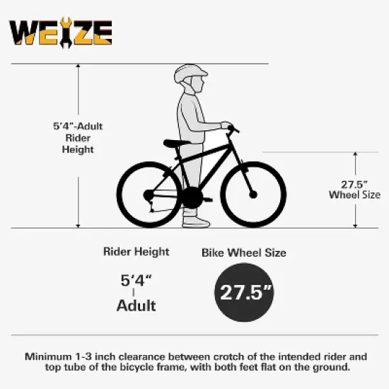 hykolity 18 Speed Mountain Bike, 26" 27.5" Wheel MTB Outdoor Cycling Bicycle with Adjustable Saddle, Full Suspension for Men Women image {8}