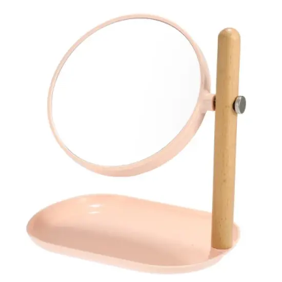 Unique Bargains Home Vanity Rotatable 1X/3X  Magnifying Cosmetic Mirror with Storage Tray image {7}