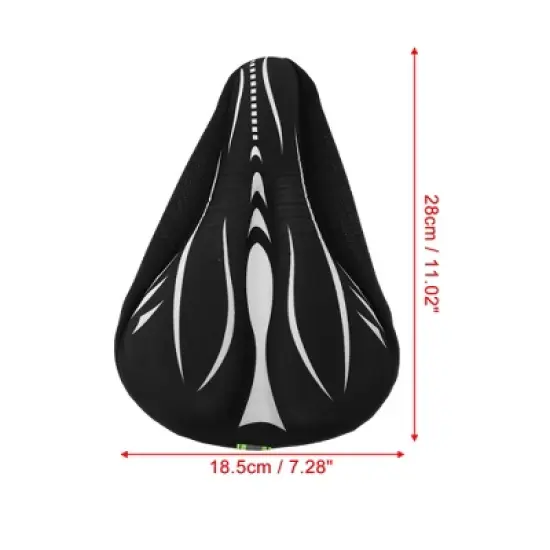 Unique Bargains Bike Bicycle Saddle Seat Cover Comfort Pad Padded Soft Printed Silicone with Waterproof Cover image {3}