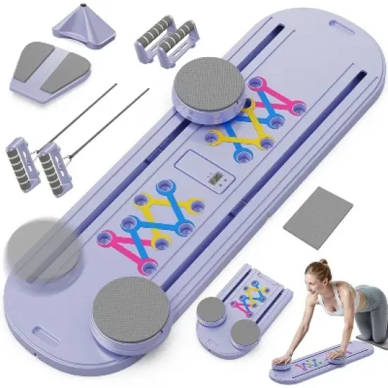 Multifunctional Fitness Board With Automatic Rebound, Core Training Ab Roller, Foldable Workout Machines - Full Body Workout Equipment, Home Pilates image {8}