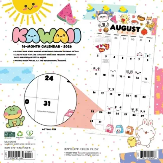 Willow Creek Press 2026 Kawaii Wall Calendar image {1}